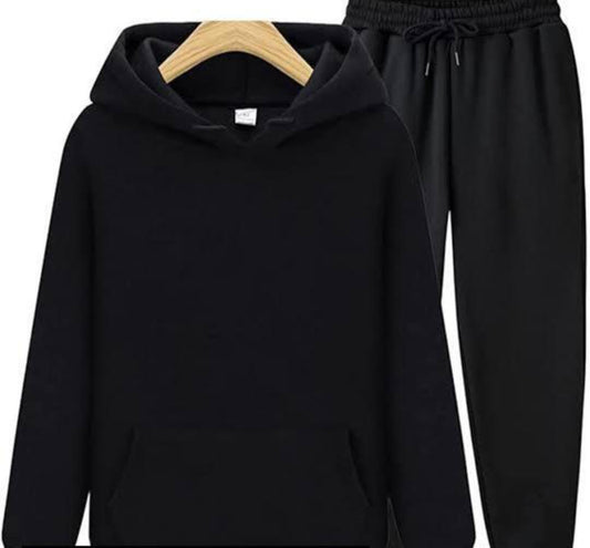 Men's Hoodie Track Suit - 2 Pcs Hooded Neck Polyester Set